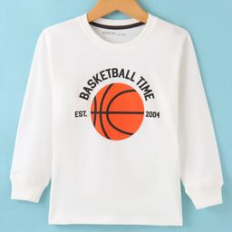 Doreme Single Jersey Knit Full Sleeves T-Shirt With Basketball Print - Off White-image-30