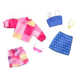 Barbie Doll Fashions and Accessories Set with 2 Complete Outfits - Pink and Blue-image-36