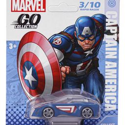 Marvel GO Pull-Back Captain America Rapid Racer Wave 2 Single Car - Blue-25