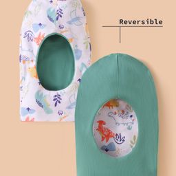 OHMS Single Jersey Knit Reversible Monkey Cap with Dino Print White - Diameter 12 cm-image-93