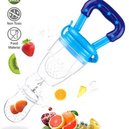 Numum Medium Size Silicone Fruit and Food Nibbler fruit feeder fruit feeder- Blue (Color and design may vary)-5