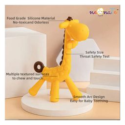 NeonateCare Giraffe Teether and Ring Teether Baby Teether Set of 2 Soft Silicone Teether (Giraffe Ring)- Multicolor ( color and design may vary) image 2