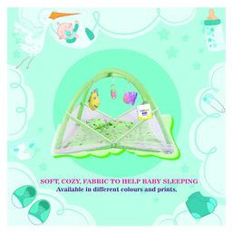 Toddylon Baby Bedding Set Mattress with Mosquito Net New Born Bed -  Green image 2