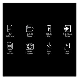 XTOUCH F 20 Keypad Mobile Phone with Dual Sim,Expandable Storage upto 16GB, 2.4" Large Display  ( Black ) image 2