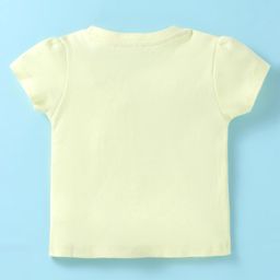 Tango Interlock Knit Half Sleeves Top with Apple Print - Lemon image 2