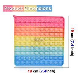 Fiddlerz Square Shape Pop Bubble Stress Relieving Silicone Pop It Fidget Toy - Multicolour image 3