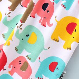Child World Interlock Full Length Bootie Legging With Elephant Print - White & Blue image 3