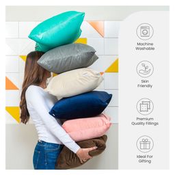 myarmor MY ARMOR Micro Fibre 18 x 18 inch Square Pillow Pack of 5 - White image 4
