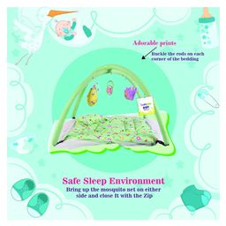 Toddylon Baby Bedding Set Mattress with Mosquito Net New Born Bed -  Green image 4