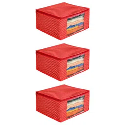 prettykrafts Red Set of 3 Regular Drawer Organiser Organisers image 1