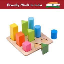 BRAIN FACTORY Wooden Colour - Shape -Size Sorting Puzzle Toy for Kids image 5