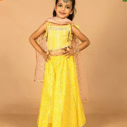 HERE&NOW Girls Printed Ready to Wear Lehenga & Blouse With Dupatta-picture-50
