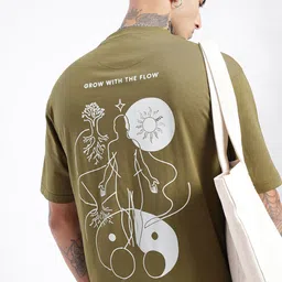 glitchez Spiritual Aura Printed Relaxed Fit T-shirt-image-32