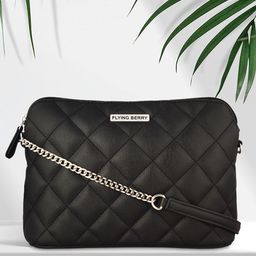 FLYING BERRY Black Textured Sling Bag-25