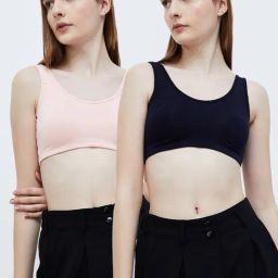 Ginger by Lifestyle Peach & Black Sports Bra - Pack Of 2-picture-42