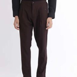 Rare Rabbit Maroon Slim Fit Fit Solid Trousers-55
