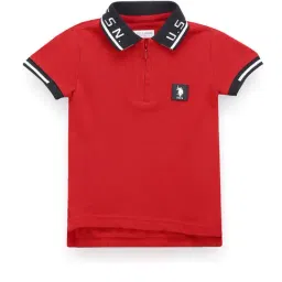 U.S. Polo Assn. Boys Red Solid Polo T-Shirt-picture-33
