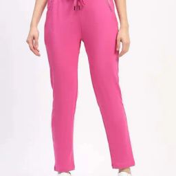 MADAME M Secret Pink Cotton Printed Track Pants-image-28