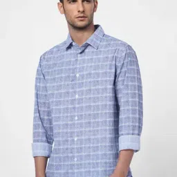 Jack & Jones Estate Blue Cotton Regular Fit Checks Shirt-picture-27