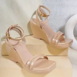 Iconics Women's Camel Ankle Strap Wedges-39