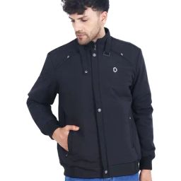 Dollar Black Regular Fit High Neck Jacket-17