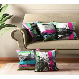 India Circus by Krsnaa Mehta Geometric Cushion Covers- Set of 5-image-95