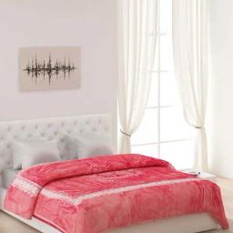 Monte Carlo Pink Polyester 950 GSM Double Bed Winter Blanket-35