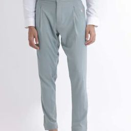 Rare Rabbit Blue Slim Fit Fit Solid Trousers-image-112