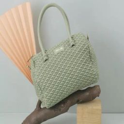 Mochi Green Textured Medium Satchel-25