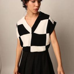 Only White & Black Checks Sweater Vest-picture-18