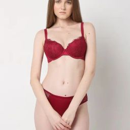 Vero Moda Intimates Red Lace Shoulder Strap T-Shirt Bra-image-18