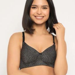 Clovia Black Regular Fit Polka Dot Bra-picture-38