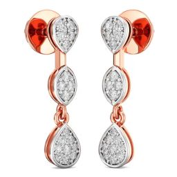 Joyalukkas 18k Rose Gold & Diamond Drop Earrings for Women-image-86