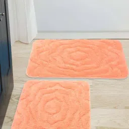 Saral Home Orange Cotton 2222 GSM Bath Mats - Set of 2-image-48