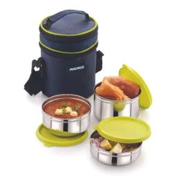 Magnus Blue & Silver Stainless Steel Lunch Box Set with Bag-22