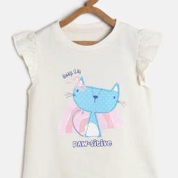 MINIKLUB Kids Cream Printed Top-picture-46