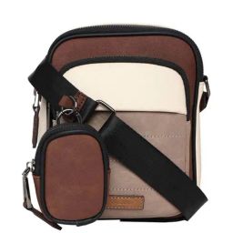 Aldo KRILL260 Beige & Brown Color Block Medium Cross Body Bag-14