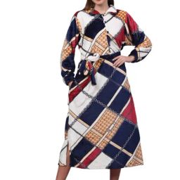 Klotthe Printed MultiColor 210 GSM Cotton Bath Robe with Belt-image-24