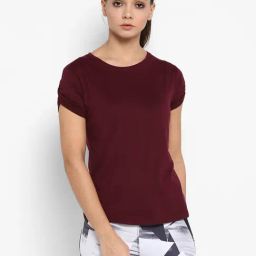 Appulse Maroon Cotton Slim Fit T-Shirt-picture-36
