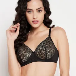 Clovia Black Lace Lace Full Coverage T-Shirt Bra-image-8