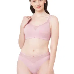 Soie Pink Padded Non-Wired Full Coverage Bra & Panty Set-image-68