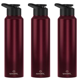 Speedex Maroon Set of 3 Stainless Steel Colourblocked Water Bottle-picture-27
