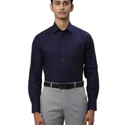 Park Avenue Blue Luxus Fit Printed Shirt-image-44