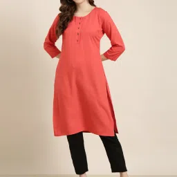 showoffff SHOWOFF Red Regular Fit Kurta image 4