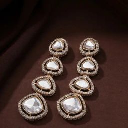 Priyaasi Gold-Plated Kundan Dangler Earrings-11