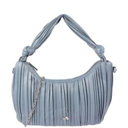 Metro Blue Textured Medium Hobo Handbag-image-45