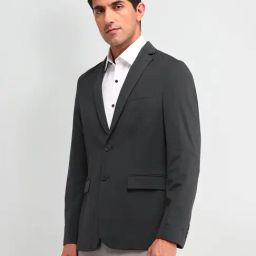 Arrow Grey Nylon Slim Fit Pin Stripes Jacket-image-27
