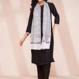 Fabindia Natural Cotton Silk Printed Stole-picture-46