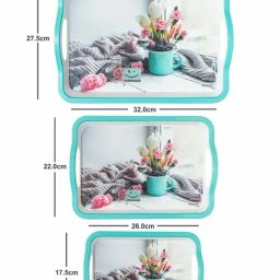 Servewell Multicolour Melamine Trays - Set of 3 image 3