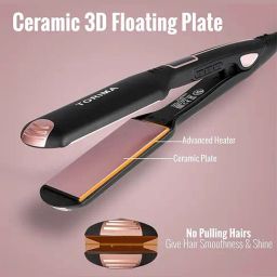 Torima ATC518 Kerashine Hair Straightener with Ceramic Plates (Black and Rose Gold) image 4